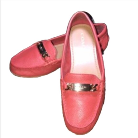 Coach Olive Loafers Pebble Grain Flats Slip On Shoes - Picture 1 of 13